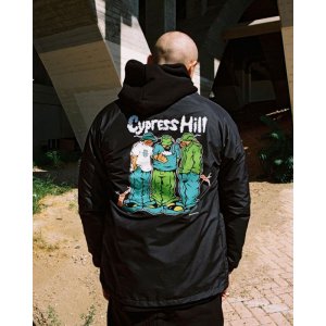 画像1: 送料無料 CYPRESS HILL x POT MEETS POP / Blunted コーチジャケット BLACK