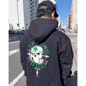 画像4: 送料無料 Lサイズラスト1枚で終了 CYPRESS HILL x POT MEETS POP / Skull & Compass プルオーバーパーカー BLACK