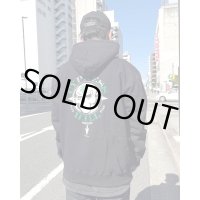 送料無料 Lサイズラスト1枚で終了 CYPRESS HILL x POT MEETS POP / Skull & Compass プルオーバーパーカー BLACK