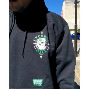 画像10: 送料無料 Lサイズラスト1枚で終了 CYPRESS HILL x POT MEETS POP / Skull & Compass プルオーバーパーカー BLACK