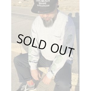 画像2: 2XLラスト1枚で終了 FUCKIN' MELLOW / Suger Skull artwork by iZUMONSTER 長袖 Tシャツ GREY