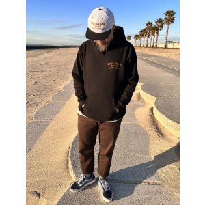 画像4: 送料無料 FUCKIN' MELLOW CLOTHING / Long Beach Posse プルオーバーパーカー BLACK/BROWN