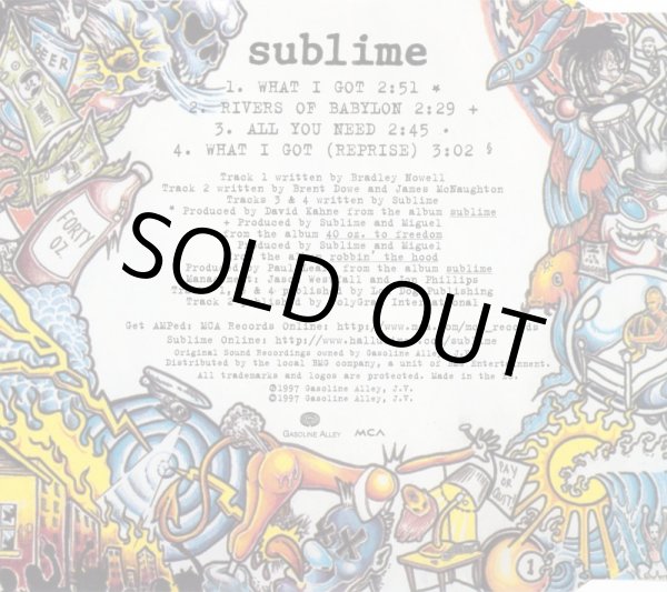 画像7: ヴィンテージ 当時物 97's SUBLIME / WHAT I GOT 97年リリース シングル ドイツ流通盤 MCD 48045 (7)