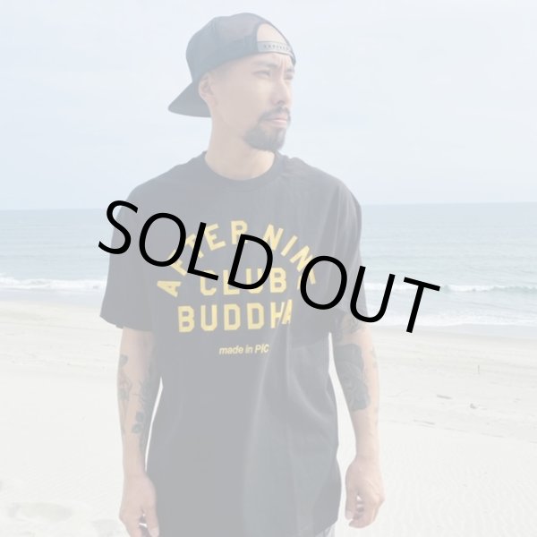 画像1: FUCKIN' MELLOW CLOTHING / "AFTER9 x CLUB BUDDHA" designed by PICTURE MOUSE Tシャツ BLACK (1)