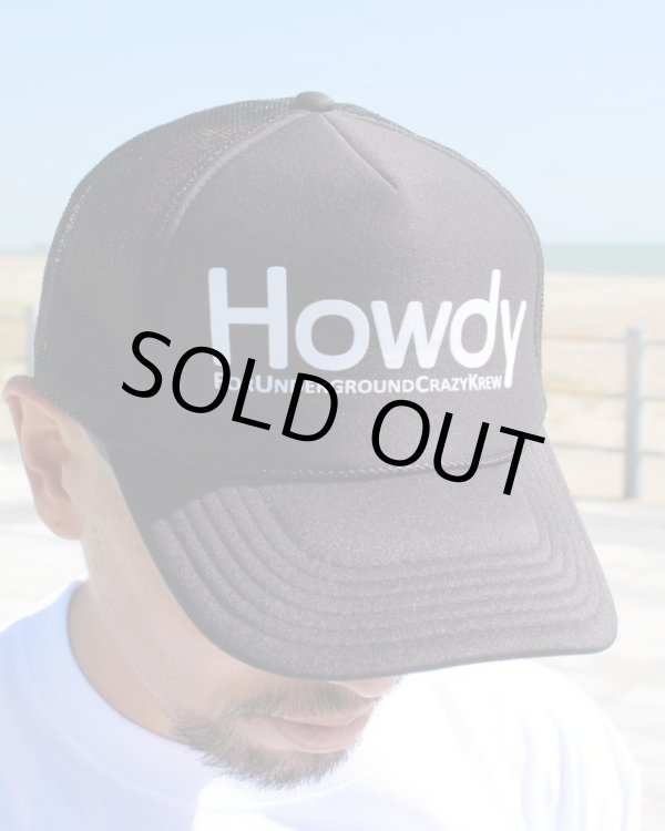 画像2: 売り切り20%OFF ラスト2枚で終了 HOWDY / Logo メッシュキャップ ブラックxホワイト (2)