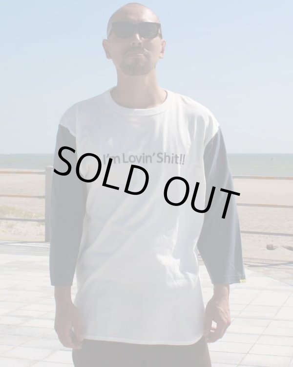 画像2: XLラスト1枚で終了 HOWDY / ILS ベースボールTシャツ ブラックxホワイト (2)