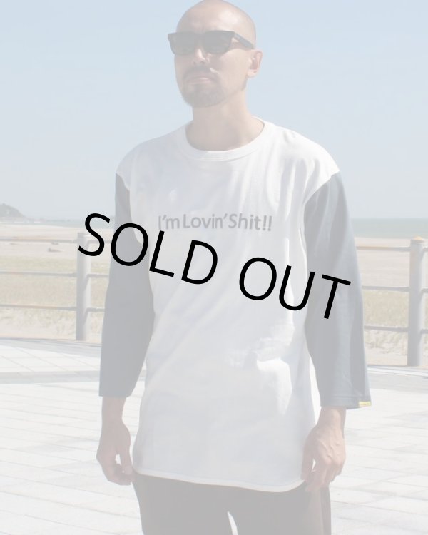 画像1: XLラスト１枚で終了 HOWDY / ILS ベースボールTシャツ ブラックｘホワイト (1)