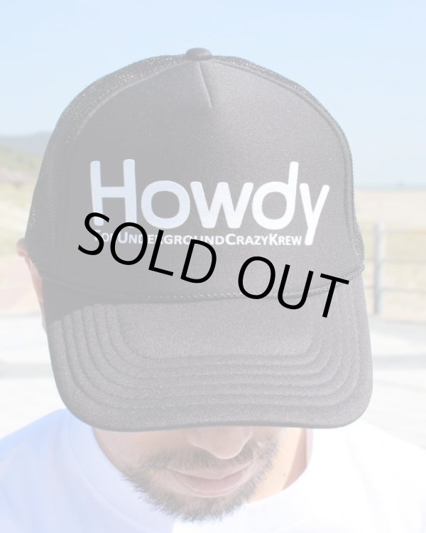 画像3: 売り切り20%OFF ラスト2枚で終了 HOWDY / Logo メッシュキャップ ブラックxホワイト (3)