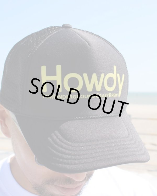画像2: HOWDY / Logo メッシュキャップ ブラックxイエロー (2)