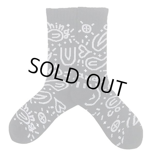 画像2: ラスト1足で終了 ching & co. / ペイズリー スケーターソックス ブラック (2)