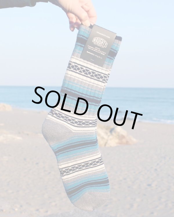 画像3: ラスト1足で終了 NAUGHTY x ching & co. / FALSA スケーターソックス Blue (3)