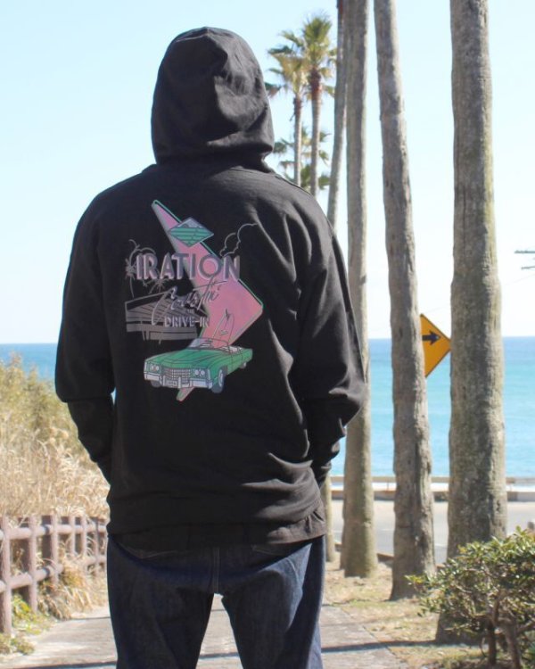 画像2: Lサイズラスト1枚で終了 送料無料 IRATION / Drive In ジップアップフーディー (2)