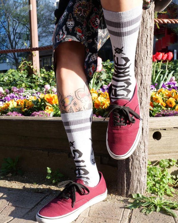 画像2: MERGE4 SOCKS / SUBLIME - CHAZ TAG WHITE ソックス (2)