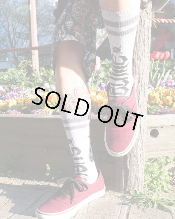 画像2: ラスト1足で終了 MERGE4 SOCKS / SUBLIME - CHAZ TAG WHITE ソックス (2)