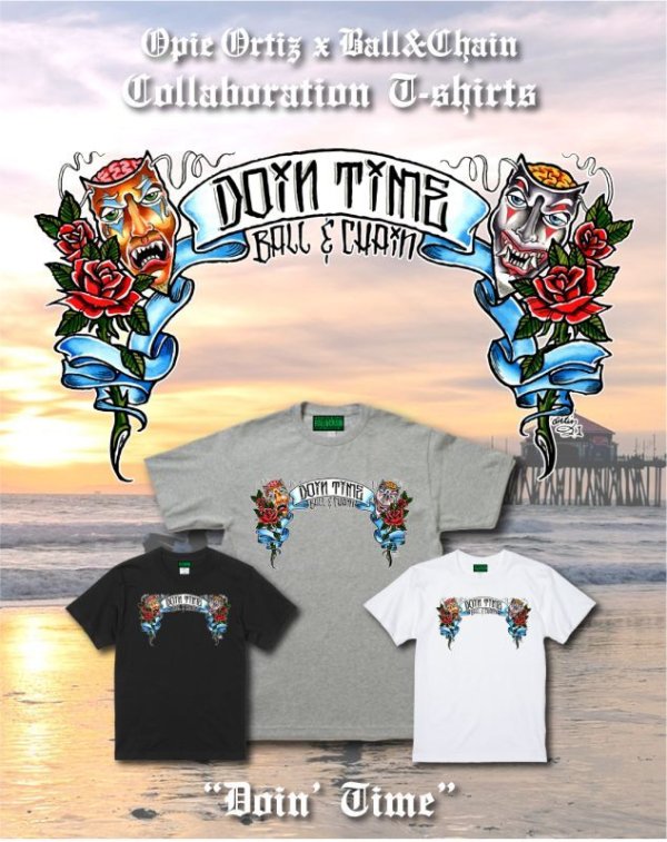 画像8: "OPIE ORTIZ x BALL&CHAIN" / Doin Time コラボTシャツ ブラック (8)