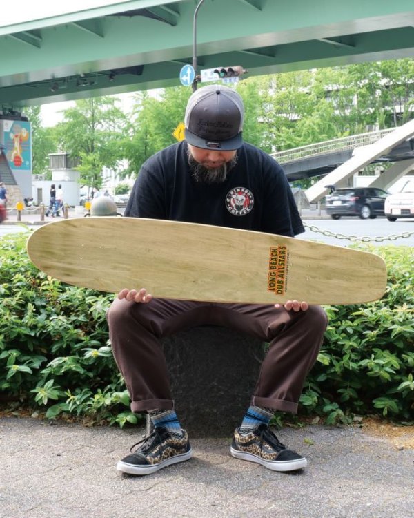 画像5: 1枚限定 鬼レア 国宝クラス 当時物 新品 未使用 LONG BEACH DUB ALLSTARS / 1999リリース Right Back 促販用 スケートボードデッキ ウッドイエロー (5)