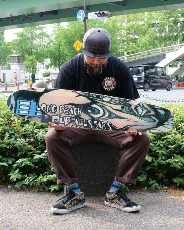 画像3: 1枚限定 鬼レア 国宝クラス 当時物 新品 未使用 LONG BEACH DUB ALLSTARS / 1999リリース Right Back 促販用 スケートボードデッキ ウッドイエロー (3)