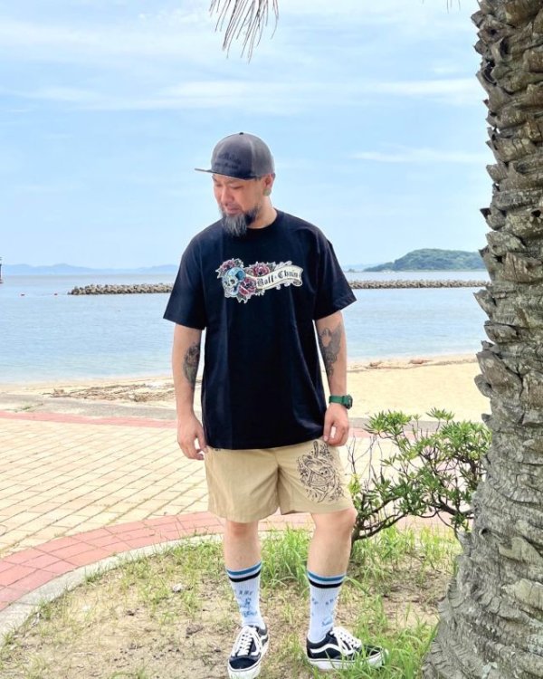 画像3: "OPIE ORTIZ x BALL&CHAIN" / Skull & Rose コラボTシャツ ブラック (3)