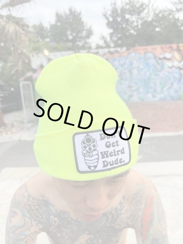 画像1: "2月限定LBDAオフィシャルアイテム入荷記念" ラスト1枚で終了 DGWD / GUN TALK ニットキャップ YELLOW NEON (1)