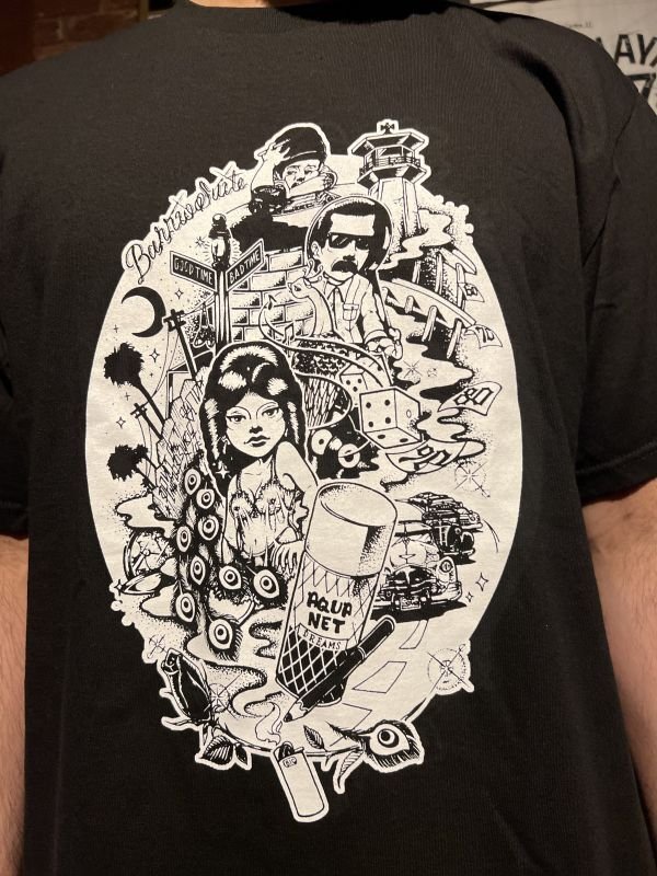 画像4: Lサイズラスト1枚で終了 DGWD / BARRIO SUITE 半袖Tシャツ artwork by NIGHT tha FUNKSTA (4)