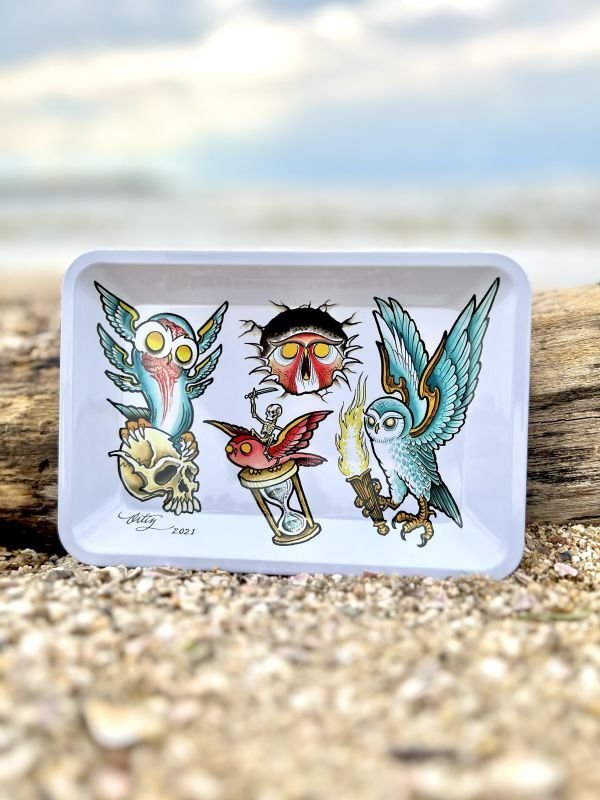 画像8: オーピーさん直買付アイテム DGWD / OWL TATTOO FLASH トレー Artwork by OPIE ORTIZ (8)