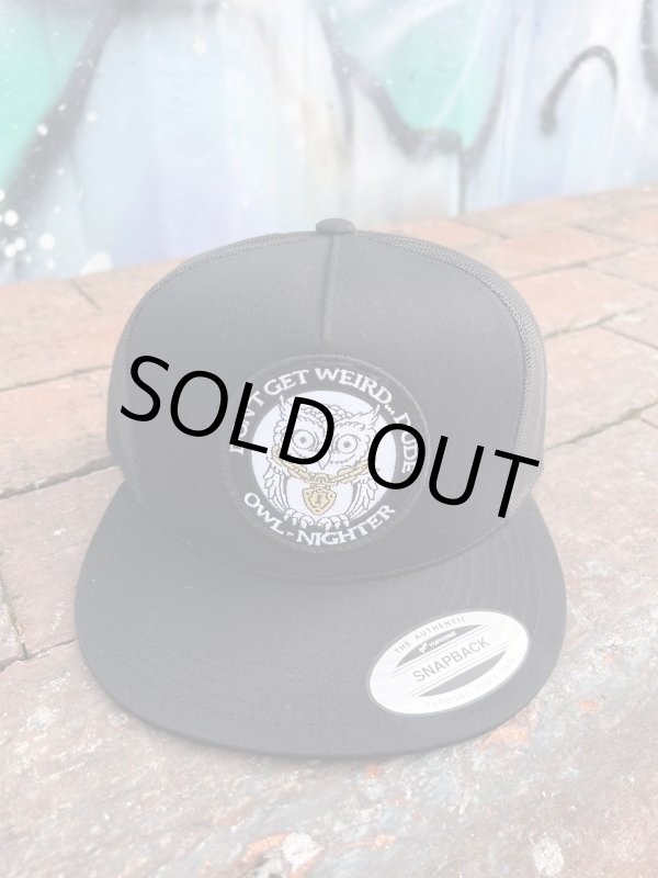 画像3: 1枚のみ限定入荷 DGWD / OWL NIGHTER スナップバックメッシュキャップ BLACK (3)