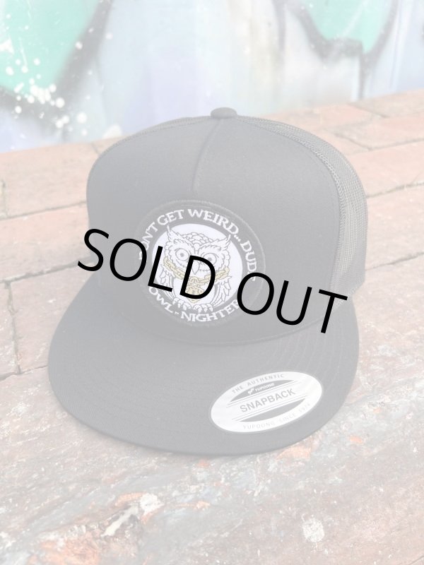 画像2: 1枚のみ限定入荷 DGWD / OWL NIGHTER スナップバックメッシュキャップ BLACK (2)