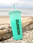 画像1: ラスト1個で終了 DUNKIN DONUTS / 2023 GREEN RAINBOW ACRYLIC TRAVEL CUP TUMBLER with STRAW (1)