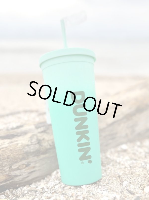 画像1: ラスト1個で終了 DUNKIN DONUTS / 2023 GREEN RAINBOW ACRYLIC TRAVEL CUP TUMBLER with STRAW (1)