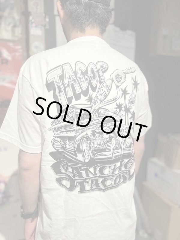 画像4: Lサイズラスト1枚で終了 送料無料 SANCHO'S TACOS / Good Livin Taco? 半袖Tシャツ WHITE (4)