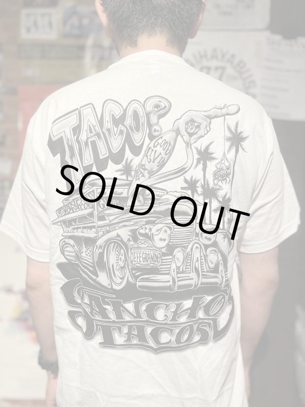 画像1: Lサイズラスト1枚で終了 送料無料 SANCHO'S TACOS / Good Livin Taco? 半袖Tシャツ WHITE (1)