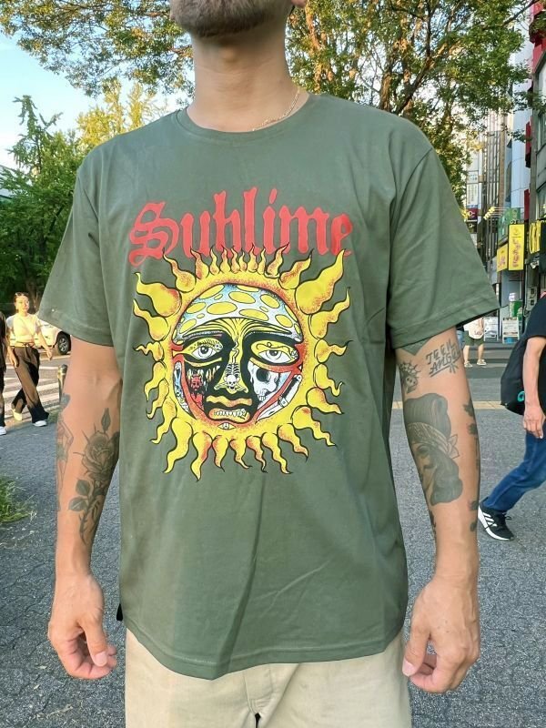 画像19: Lラスト2枚で終了 SUBLIME / Yellow Sun Tシャツ グリーン (19)