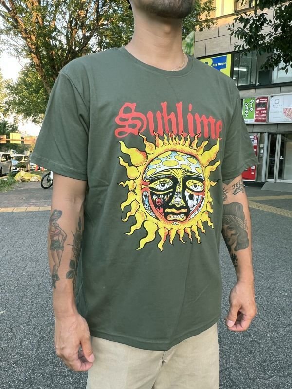 画像18: Lラスト2枚で終了 SUBLIME / Yellow Sun Tシャツ グリーン (18)