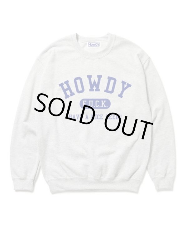 画像1: Lサイズラスト1枚で終了 HOWDY / College クルースウェット Ash (1)