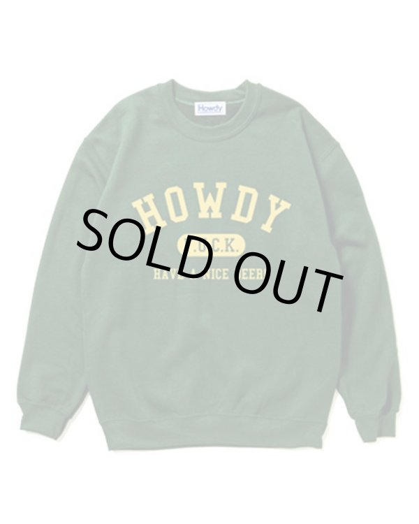 画像1: Lサイズラスト1枚で終了 HOWDY / College クルースウェット Forest Green (1)