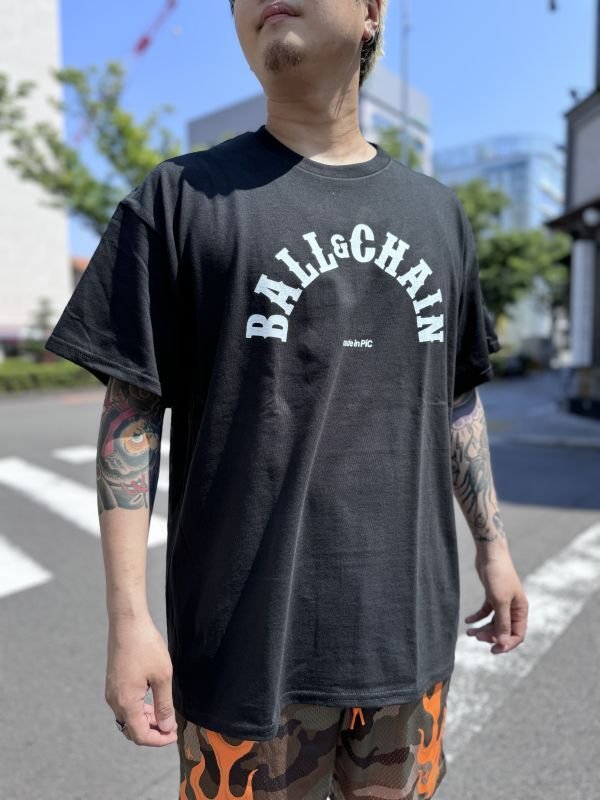 画像4: FUCKIN' MELLOW CLOTHING / BALL&CHAIN artwork by PICTURE MOUSE 半袖 Tシャツ BLACK (4)