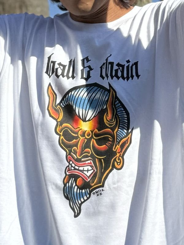 画像9: 送料無料 OPIE ORTIZ x BALL&CHAIN / "ORTIZ" 1998-2024 Reprint Red Devil Tシャツ ホワイト (9)