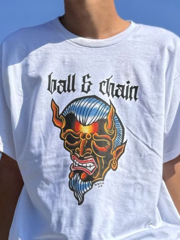 画像6: 送料無料 OPIE ORTIZ x BALL&CHAIN / "ORTIZ" 1998-2024 Reprint Red Devil Tシャツ ホワイト (6)