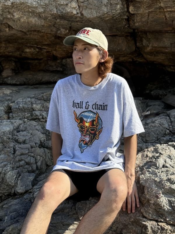 画像4: 送料無料 OPIE ORTIZ x BALL&CHAIN / "ORTIZ" 1998-2024 Reprint Red Devil Tシャツ アッシュグレー (4)