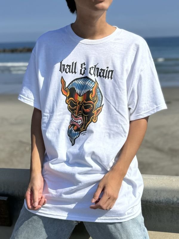 画像5: 送料無料 OPIE ORTIZ x BALL&CHAIN / "ORTIZ" 1998-2024 Reprint Red Devil Tシャツ ホワイト (5)