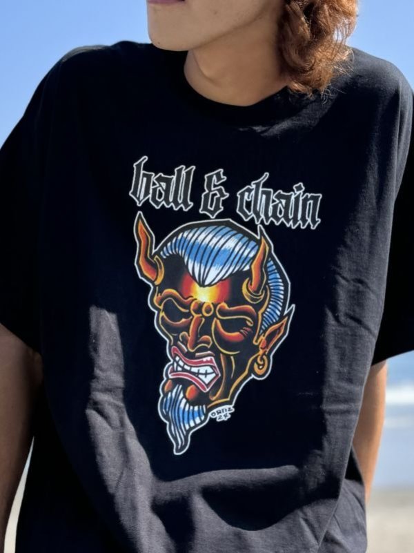 画像4: 送料無料 OPIE ORTIZ x BALL&CHAIN / "ORTIZ" 1998-2024 Reprint Red Devil Tシャツ ブラック (4)
