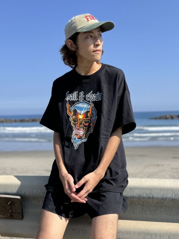 画像2: 送料無料 OPIE ORTIZ x BALL&CHAIN / "ORTIZ" 1998-2024 Reprint Red Devil Tシャツ ブラック (2)