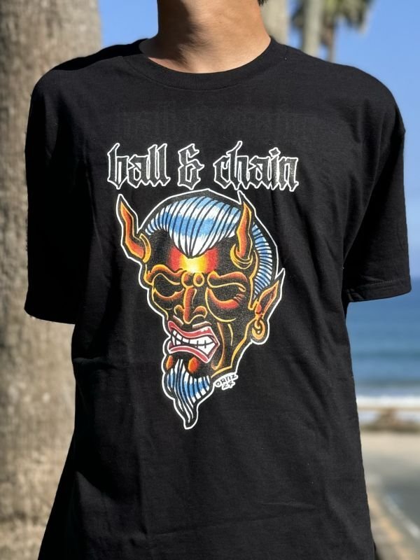画像7: 送料無料 OPIE ORTIZ x BALL&CHAIN / "ORTIZ" 1998-2024 Reprint Red Devil Tシャツ ブラック (7)