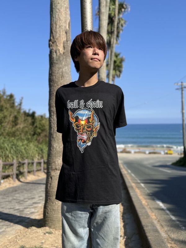 画像6: 送料無料 OPIE ORTIZ x BALL&CHAIN / "ORTIZ" 1998-2024 Reprint Red Devil Tシャツ ブラック (6)