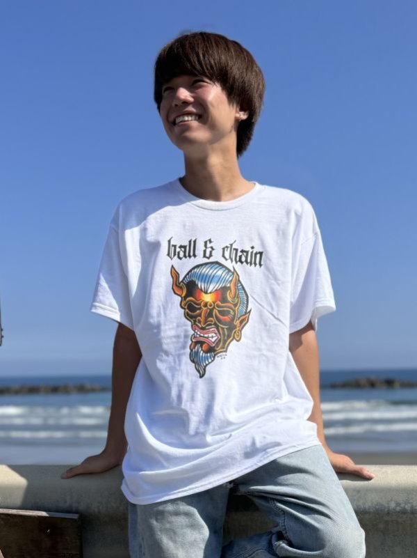 画像4: 送料無料 OPIE ORTIZ x BALL&CHAIN / "ORTIZ" 1998-2024 Reprint Red Devil Tシャツ ホワイト (4)