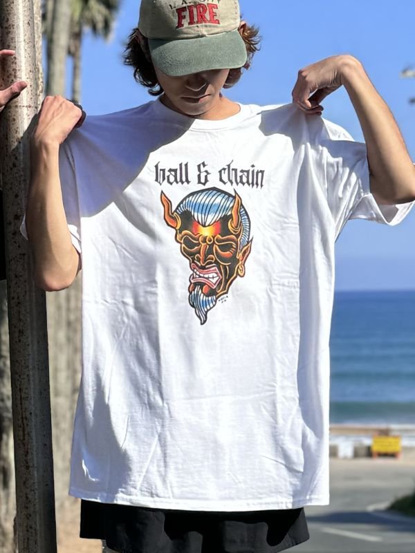 画像8: 送料無料 OPIE ORTIZ x BALL&CHAIN / "ORTIZ" 1998-2024 Reprint Red Devil Tシャツ ホワイト (8)