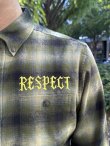 画像2: 送料無料 Mサイズラスト1枚で終了 FUCKIN' MELLOW / RESPECT Artwork by WACKY ライトネルシャツ グリーン (2)