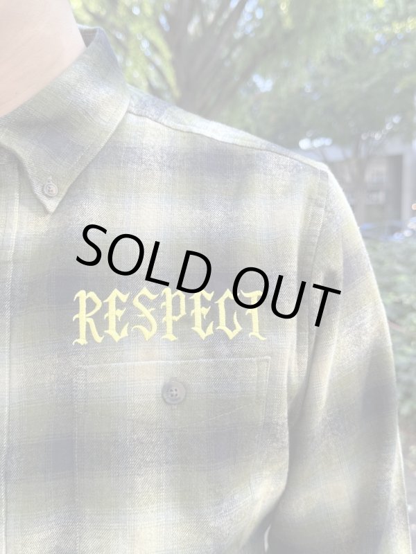 画像2: 送料無料 Mサイズラスト1枚で終了 FUCKIN' MELLOW / RESPECT Artwork by WACKY ライトネルシャツ グリーン (2)