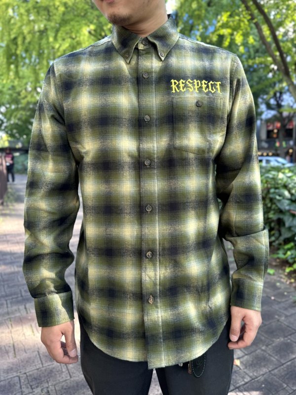 画像4: 送料無料 Mサイズラスト1枚で終了 FUCKIN' MELLOW / RESPECT Artwork by WACKY ライトネルシャツ グリーン (4)