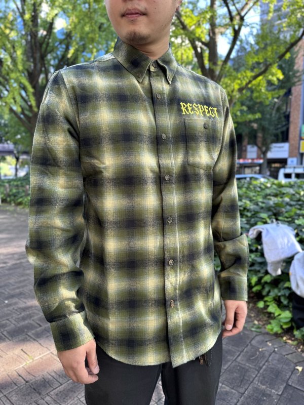 画像5: 送料無料 Mサイズラスト1枚で終了 FUCKIN' MELLOW / RESPECT Artwork by WACKY ライトネルシャツ グリーン (5)